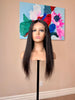 Brazilian virgin human hair  wig straight 22 inches long lace front middle part