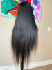 Brazilian virgin human hair wig 24 inch long straight middle part