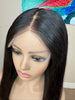 Brazilian virgin human hair  wig straight 22 inches long lace front middle part