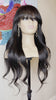 Virgin human hair wig 26 inch long wavy with bangs layered