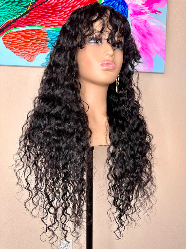 Virgin human hair water wave wig 24 inches