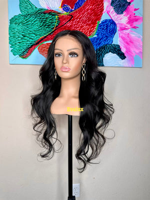 Virgin human hair Brazilian wig lace frontal middle