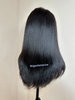 18 inch long silky way virgin human hair wig lace front side part