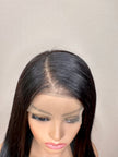 18 inch long silky way virgin human hair wig lace front side part