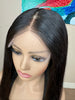 Brazilian virgin human hair wig 24 inch long straight middle part