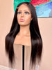 Brazilian wig middle part 27 inch long straight natural black color