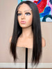 Brazilian virgin human hair  wig straight 22 inches long lace front middle part