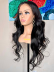 Virgin human hair Brazilian wig lace frontal middle